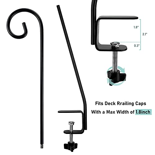 MIXXIDEA Heavy Duty Deck Rail Pole Deck Hook, Extensible and Adjustable