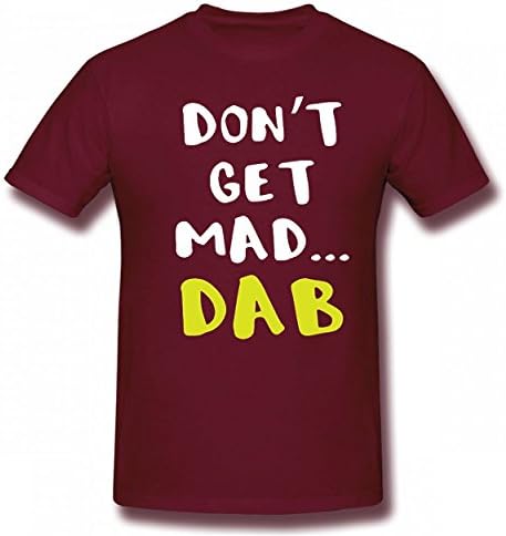 Herekind Best Quality Funny Don't Get MAD DAB Men Short Sleeved Popular Novelty Funny T Shirt Handsome Man Tee Burgundy