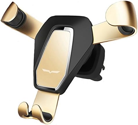 Cell Phone Holder for Car, Wuedozue Gravity Aluminum [Anti-oxidation] Air Vent Cell Phone Car Mount for iPhone X/8/7/6s/Plus/5S/4S, Samsung S8/S7/S6/Note 8 and Other Smartphones(Gold)