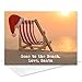 Santa at the Beach Holiday Card Pack - Set of 25 cards - 1 design, versed inside with envelopes
