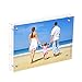 NIUBEE Acrylic Photo Frame 3.5x5 Gift Box Package, Wallet Size Double Sided Magnetic Block Picture Frames, Frameless Desktop Postcard Display