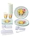 Ice Cream Party Supplies, Paper Plates, Napkins, Cups and Plastic Cutlery (Serves 24, 144 Pieces)