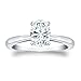 JoGray 18K White Gold 4-Prong Oval Diamond Anniversary Ring