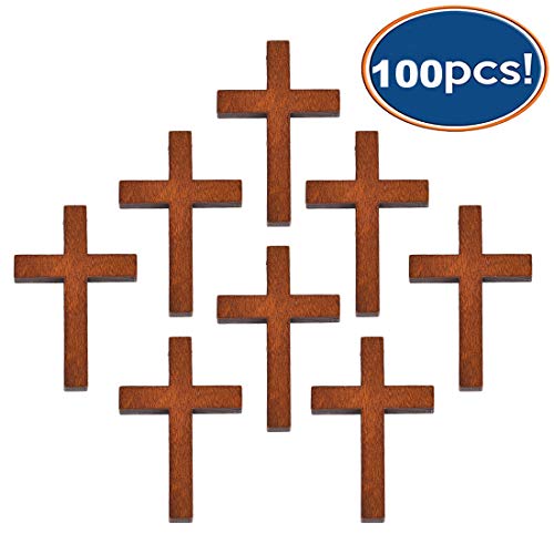 LANBEIDE Bulk 100 Pieces Wood Cross Charms Pendants for Jewelry Making DIY Natural Wood Cross Party Crafts DIY Jewelry Projects - Thumbnail 6
