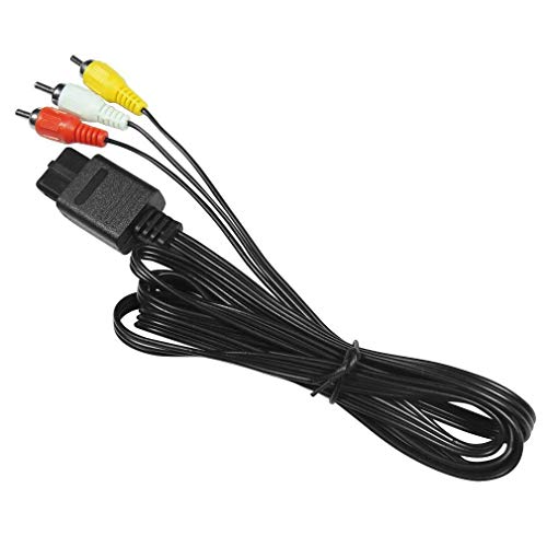N64 AV Cable - 6FT Composite SNES /N64 to RCA Stereo Audio Video Cable TV Adapter for Nintendo 64 N64, Super Nintendo (SNES), Gamecube GC