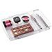 mDesign Expandable Makeup Organizer for Bathroom Drawers, Vanities, Countertops: Organize Makeup Brushes, Eyeshadow Palettes, Lipstick, Lip Gloss, Blush, Concealer - Adjustable Width - Clear