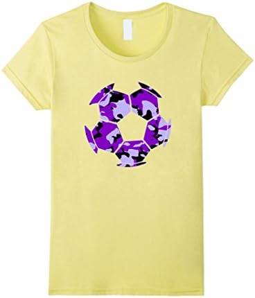 Womens Camouflage Soccer Shirt - Purple Camo Soccer T-Shirt Large Lemon