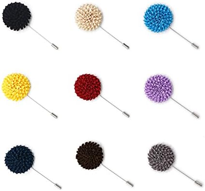 INNEE Handcrafted Lapel Flower 9pcs Boutonniere Pins in Clear Top Tin Box (Style 7)