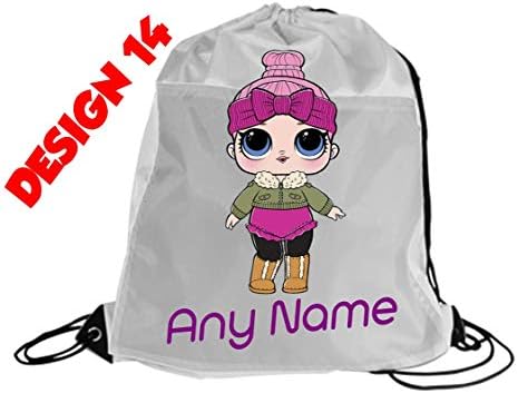 Girls LOL Doll Personalised Gym Bag School/Nursery/Gym/Dancing/Swimming/Sleepover (design14)