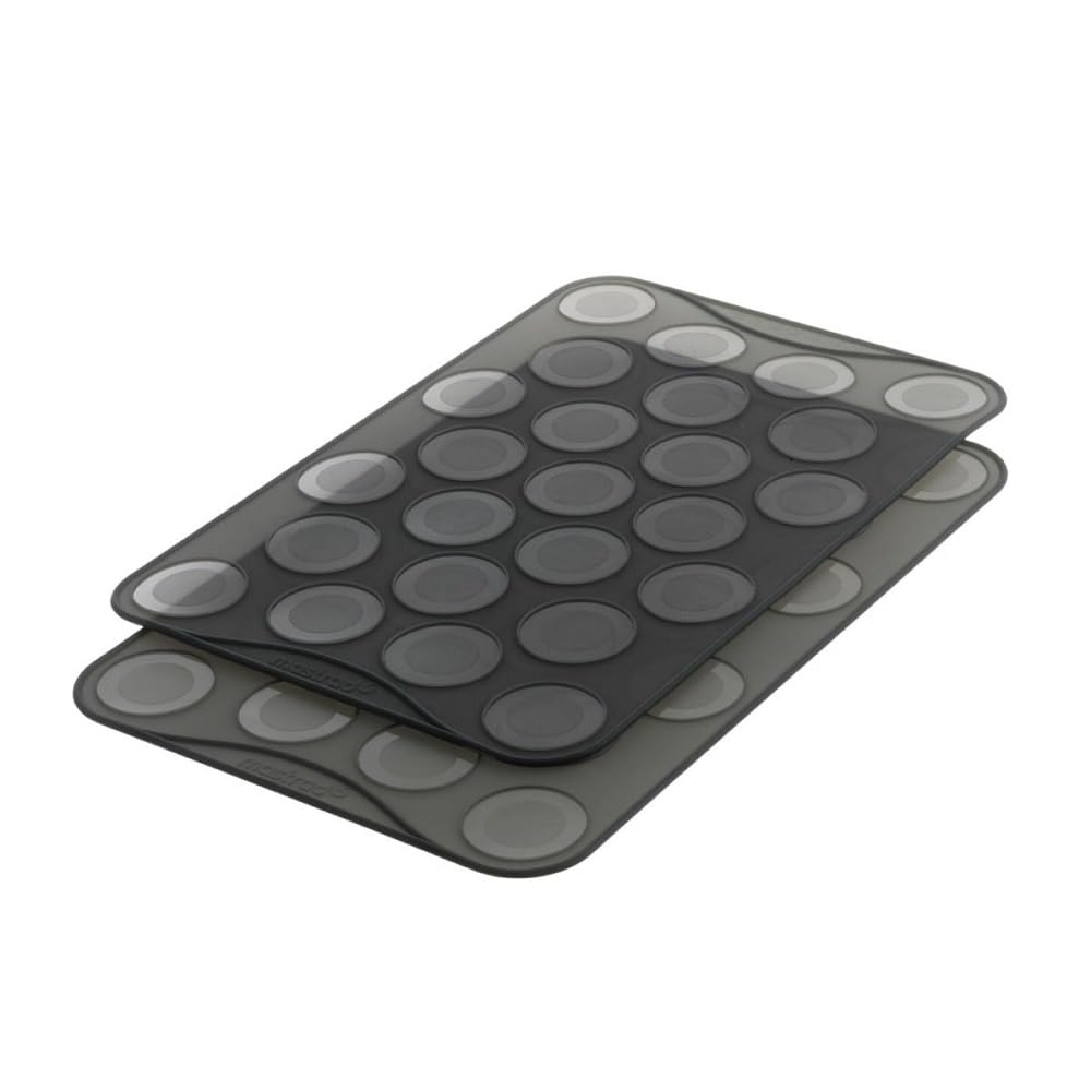Mastrad Small Macaron Baking Sheet, 25 Ridge Mold Tray Mat, Flexible, Reusable, Non-stick, Silicone, Heat-resistant, Multi-colour - F45514