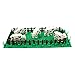 Country Farm Cow Pasture with Animals, Fence, Base Plate and Grass Stems