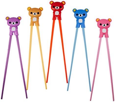 Training Chopsticks for Kids Adults and Beginners - 5 Pairs Chopstick Set With Attachable Helper - Right or Left Handed - BPA Free