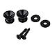 Pakala66 Metal Strap Lock Buttons End Pins with Mounting Screws for Electric Acoustic Guitar, Bass, Ukulele Pack of 10-Black