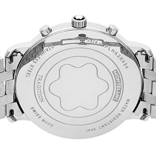 MONTBLANC(モンブラン) Tradition Automatic Watch Dial Sapphire Glass Automatic Swiss Fountain Pen Ballpoint Watch Men's, multicolor (white /silver), Bracelet Type