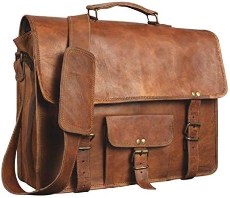 Vintage Handmade Leather Messenger Bag for Laptop Briefcase Satchel Bag (11 X 15)