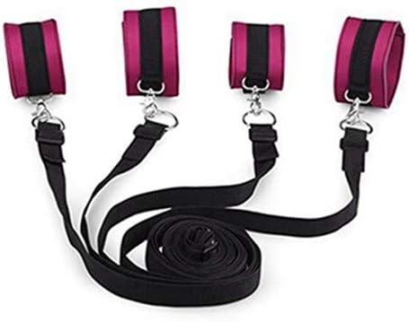 Minxdmos Straps Set for Bed Adjustable Strong Nylon Rope with Ankles and Wrists Cuffs and Soft Sponges Cuffs for Couples Women and Men Së&x Play, Purple