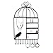 Rbenxia Birdcage Shape Wall Mount Jewelry Organizer Hanging Earring Holder Necklace Jewelry Display Stand Rack Black Inspired Birdcage Earring Holder Organizer Hanger Display Stand