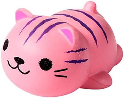 Vinjeely Mini Squishy Cute Pink Kitty Scented Cream Slow Rising Squeeze Charms Hand Wrist Stress Reliever Toy