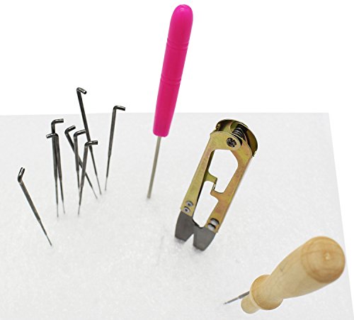 Needle Felting Craft Kit Set Wool Felt Tools with Foam Mat, Wooden Felting Handle ,9 Needles ,Scissors ,Awl, Finger Case (NEW VERSION) - Thumbnail 5
