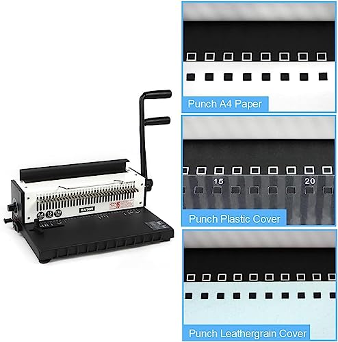 RAYSON TD-1500B34 Wire Binding Machine, 3:1 Pitch 34-Hole, 15-Sheet Punching & 120-Sheet Binding Capacity | Manual Punch Binder for Professional Reports, best choice for office and studio