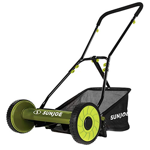 Snow Joe MJ500M 16 inch Manual Reel Mower w/Grass Catcher (Best Push Mower Engine)