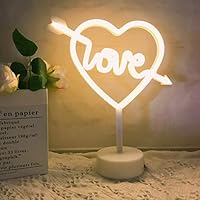 QiaoFei Neon Light,LED Love-Heart Sign Shaped Decor Light,Wall Decor for Valentine