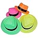 ifavor123 Bright Neon Color Plastic Gangster Hats – Themed Party Fedora Hat Accessor (12)