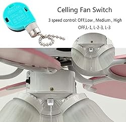 Ceiling Fan Switch 3 Speed 4 Wire Zing Ear ZE-268S6