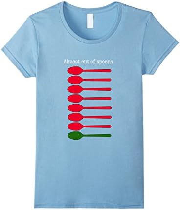 Womens Almost Out Of Spoons EDS T-Shirt XL Baby Blue