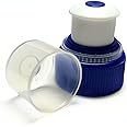 Push Pull Replacement Caps for Bottles (10) | 28mm | Made in USA | 10 Pcs Reusable Blue & White Twist Screw Lids for Exercise, Hiking, Gym, Workout, Sports