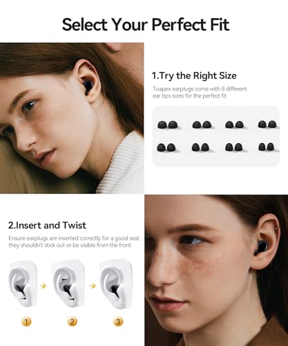 45dB Ear Plugs for Sleeping Noise Cancelling Ear Plugs for Noise Reduction & Snoring, Concerts, Earplugs for Sleep,Sider Sleepers Airplane, Silicone Earplugs Reusable Concert Ear Plug