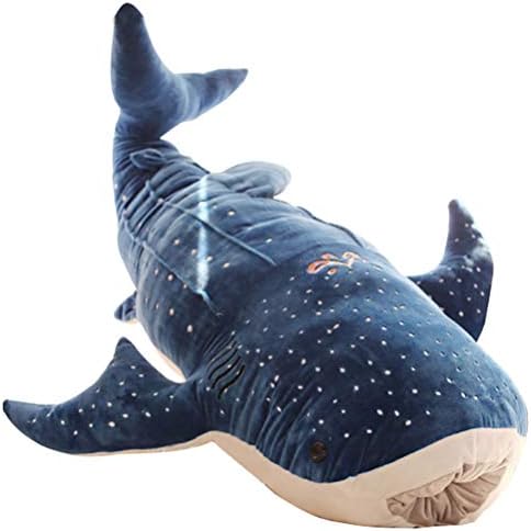 LamourBear Stuffed Animal Plush Toy Whale Shark 47.2 in Gift for Toddlers Babies Blue