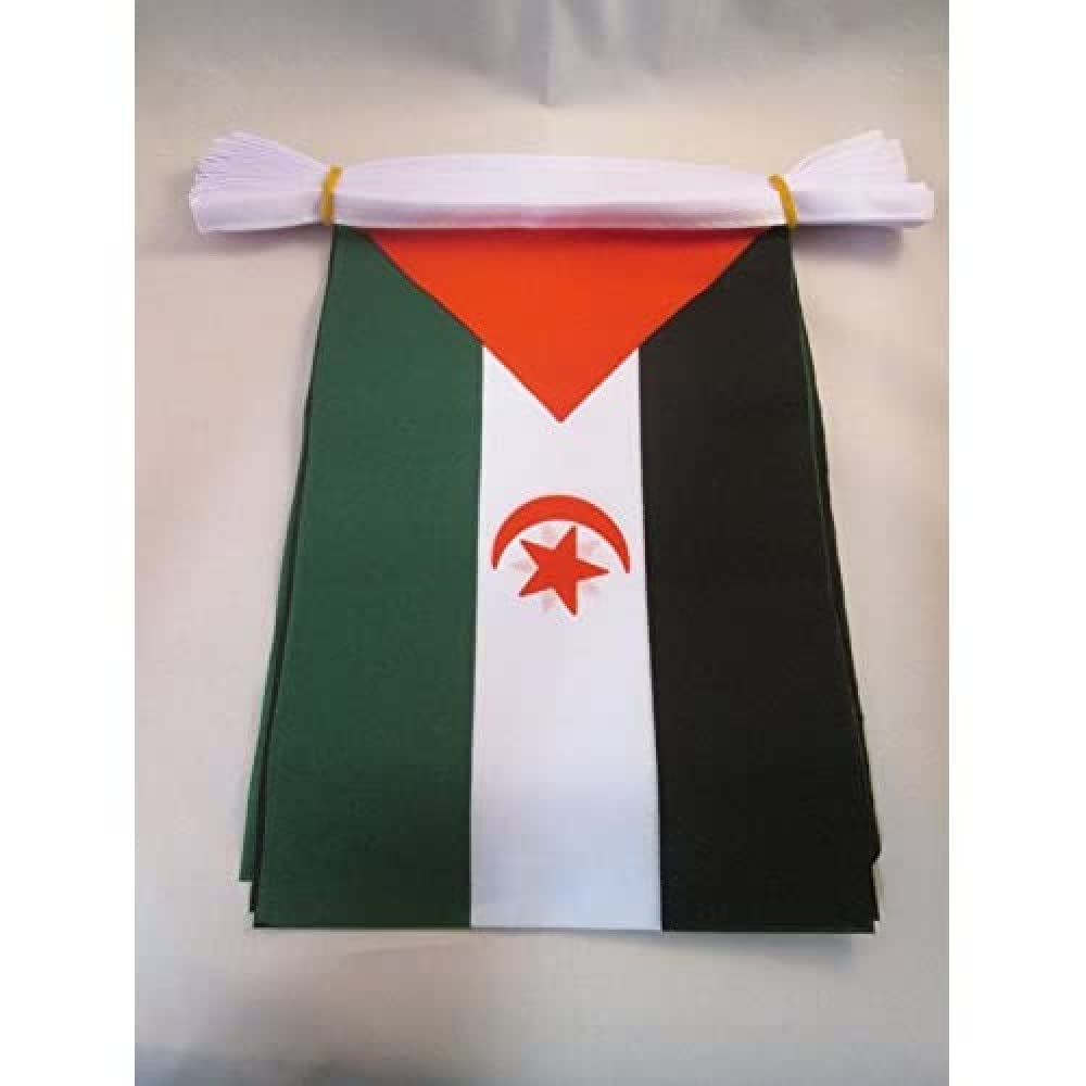 AZ FLAG Western Sahara Bunting Flag, 20 Ft Garland with 20 Small Western Saharan Flags 8'' x 6'', 100% Polyester String Pennant, 6 meters — image 1