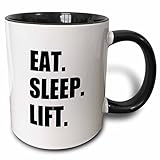 3dRose 180419_4 Eat Sleep Lift Two Tone Mug, 11 oz, Black