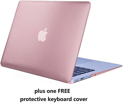 MacBook Air 13 Case Cover – Treasure21 Slim fit Smart protection Metallic coating Hard case shell cover for Macbook Air 13 A1369 A1466 (Rose Gold)
