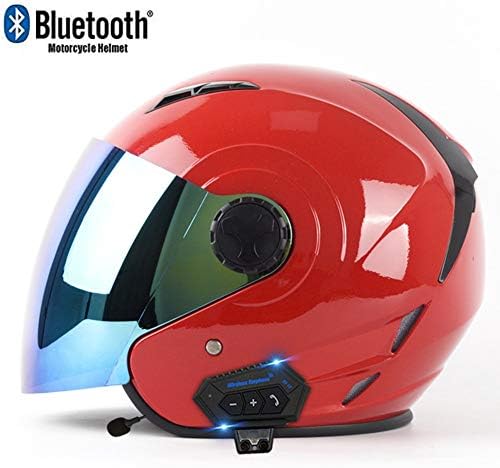 Bluetoothオートバイヘルメットオープンフェイスジェットバイクハーフヘルメットdot ショップ Ece認定バイザーmofaクラッシュモペットスクーターヘルメットチョッパーユニセックス