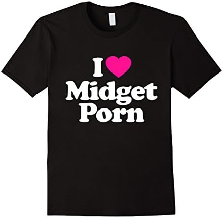 Men's I Love Heart Midget Porn Funny T-Shirt XL Black