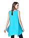 JollieLovin Womens Plus Size Loose-fit Sleeveless T-Shirt Tank Tunic Top(3X, Lake Blue)