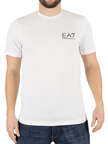 Emporio Armani Men's EA7 Logo T-Shirt, White, Large
