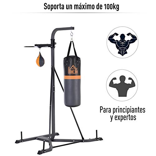 HOMCOM-Sacos-de-Boxeo-con-Soporte-Regulable-en-Altura-en-4-Niveles-1665cm-1815cm-Incluye-Bola-Velocidad-de-Boxeo-Tipo-Pera-104x156x202cm