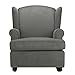 Baby Relax Harlow Wingback Nursery Room Rocker with Nail Heads, Charcoal