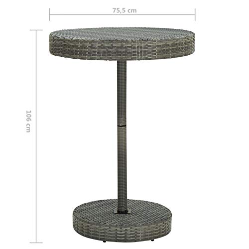 Festnight Polyrattan Beistelltisch Gartentisch Gartenmöbel Beistelltische Balkontisch Rattanmöbel Poly-Rattan Grau 75… – Bild 5