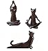 Rusty Brown Vintage Rustic Decorative Resin Animal Cat Yoga Pose Statue