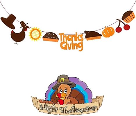 Busoha Thanksgiving Turkey Garland Banner Thanksgiving Banner