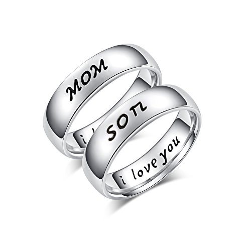 Mother Daughter Son Jewelry Antique Family Band Rings Set Engraved