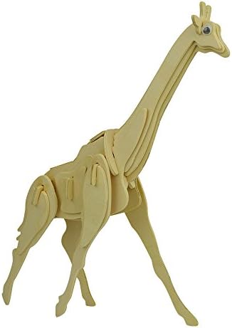 3D Wooden Animal Puzzle-Brain Teaser Puzzles Kid's Wooden Building Wood Craft Kits, Educational Toys DIY 3D Giraffe Wood Assembly Puzzles