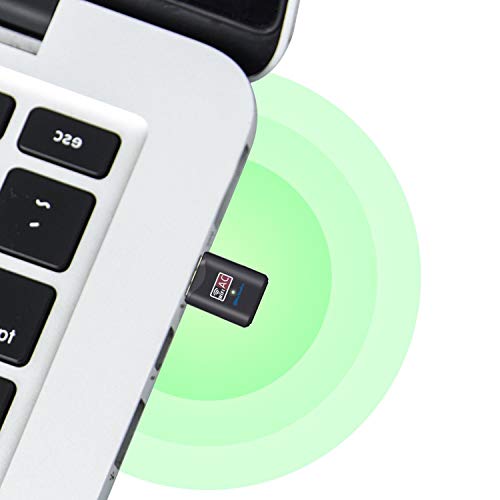 Blueshadow USB WiFi Adapter AC600Mbps - Dual Band 2.4G/5G Mini Wi-fi ac Wireless Network Card Dongle with High Gain Antenna for Desktop Laptop PC Support Windows XP Vista/7/8/8.1/10 (USB WiFi 600Mbps)
