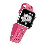 top4cus 38mm Soft Silicone Replacement Sport Strap iWatch Band for Apple Watch 38mm Edition & Sport & Apple watch NIKE Series 1 and Series 2 - Small/Medium - Nike Special Barbie Pink
