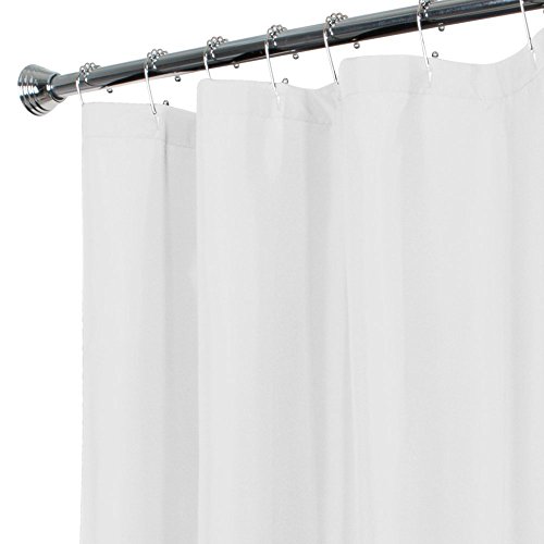 MAYTEX Water Repellent Fabric Shower Curtain or Liner, Machine Washable, 70 x 72, White