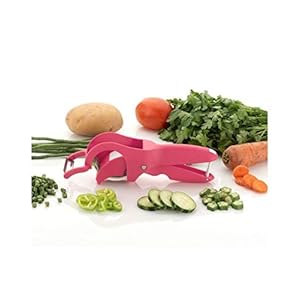 DAAS KITCHENWARE Plastic Multipurpose 2 in 1 Veg Cutter Cum Peeler (Red)